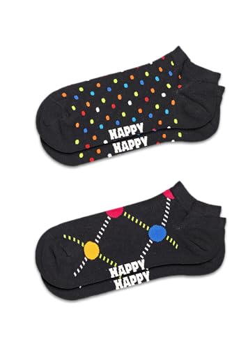 Happy Socks 2er-Pack niedrige Söckchen – Farbenfrohe und lustige Sommer-Styles mit Punkten und Streifen, hergestellt aus nachhaltiger Baumwolle von Happy Socks
