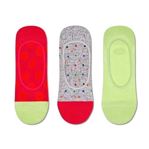 Happy Socks 3-Pack Big Dot Liner Sock, farbenfrohe und fröhliche, Socken für Männer und Frauen, Rosa (41-46) von Happy Socks
