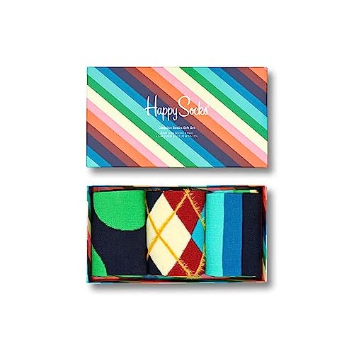 Happy Socks Unisex 3er Pack Classics Socken Geschenkset, Multi, M von Happy Socks