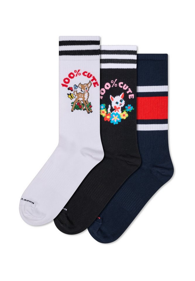 Happy Socks Basicsocken 3-Pack Cute Socks Verstärkte Ferse, besserer Halt von Happy Socks
