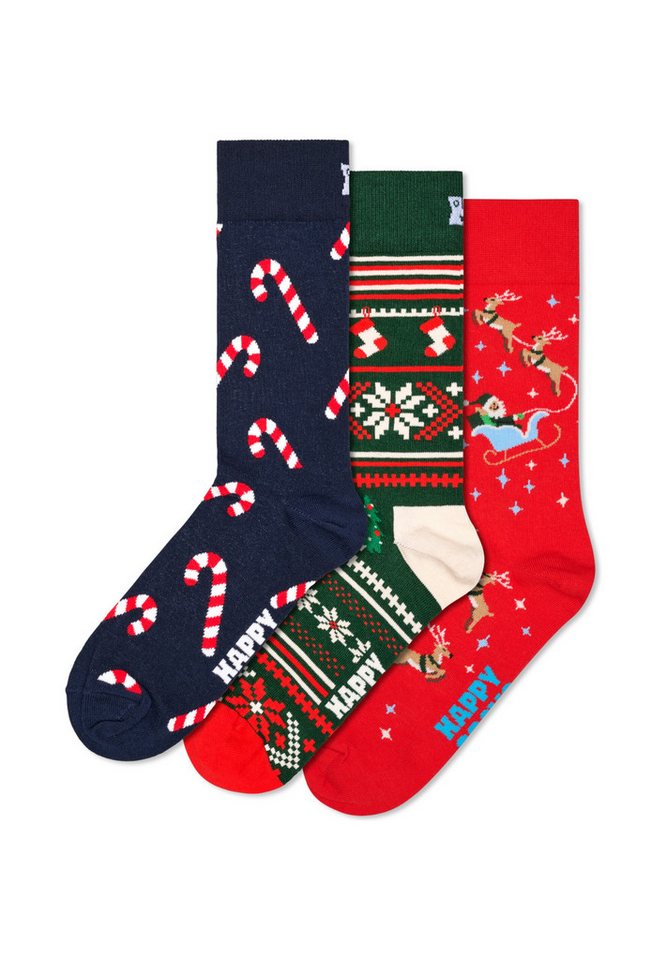 Happy Socks Basicsocken 3-Pack Holiday Socks Verstärkte Ferse, besserer Halt von Happy Socks