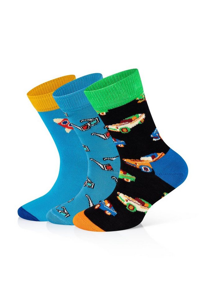 Happy Socks Basicsocken 3-Pack Kids 3D Glasses-Rocket aus nachhaltiger Baumwolle von Happy Socks