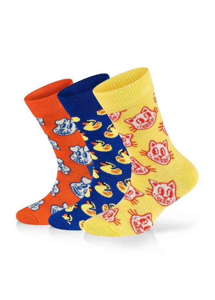 Happy Socks Basicsocken 3-Pack Kids Animal Sock aus nachhaltiger Baumwolle von Happy Socks