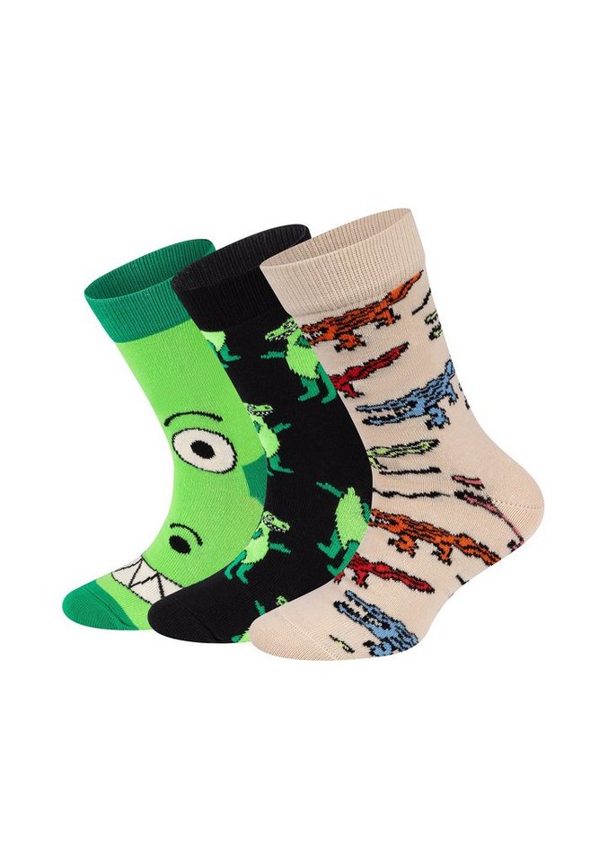 Happy Socks Basicsocken 3-Pack Kids Dino-Crocodile Socks Aus nachhaltiger Baumwolle von Happy Socks