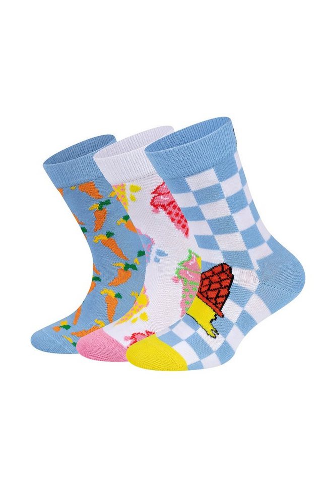 Happy Socks Basicsocken 3-Pack Kids Ice Cream-Carrot Socks Aus nachhaltiger Baumwolle von Happy Socks