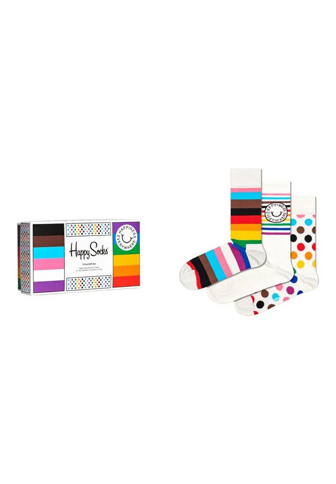 Happy Socks Basicsocken 3-Pack Pride Socks Gift Set gekämmte Baumwolle von Happy Socks