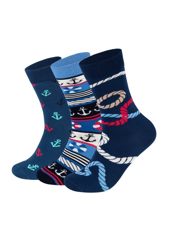 Happy Socks Basicsocken 3-Pack Rope-Marine Mix-Anchor Socks Aus weicher Baumwolle von Happy Socks