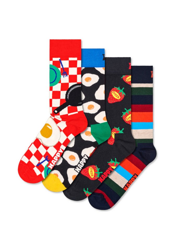 Happy Socks Basicsocken 4-Pack Food Socks Gift Set Verstärkte Ferse, besserer Halt von Happy Socks