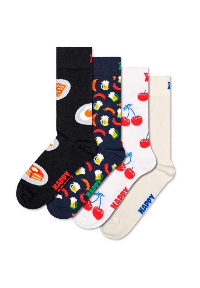 Happy Socks Basicsocken 4-Pack Food Socks Gift Set Verstärkte Ferse, besserer Halt von Happy Socks