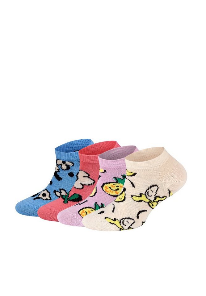 Happy Socks Basicsocken 4-Pack Kids Low Fruits-Flower Socks Aus nachhaltiger Baumwolle von Happy Socks