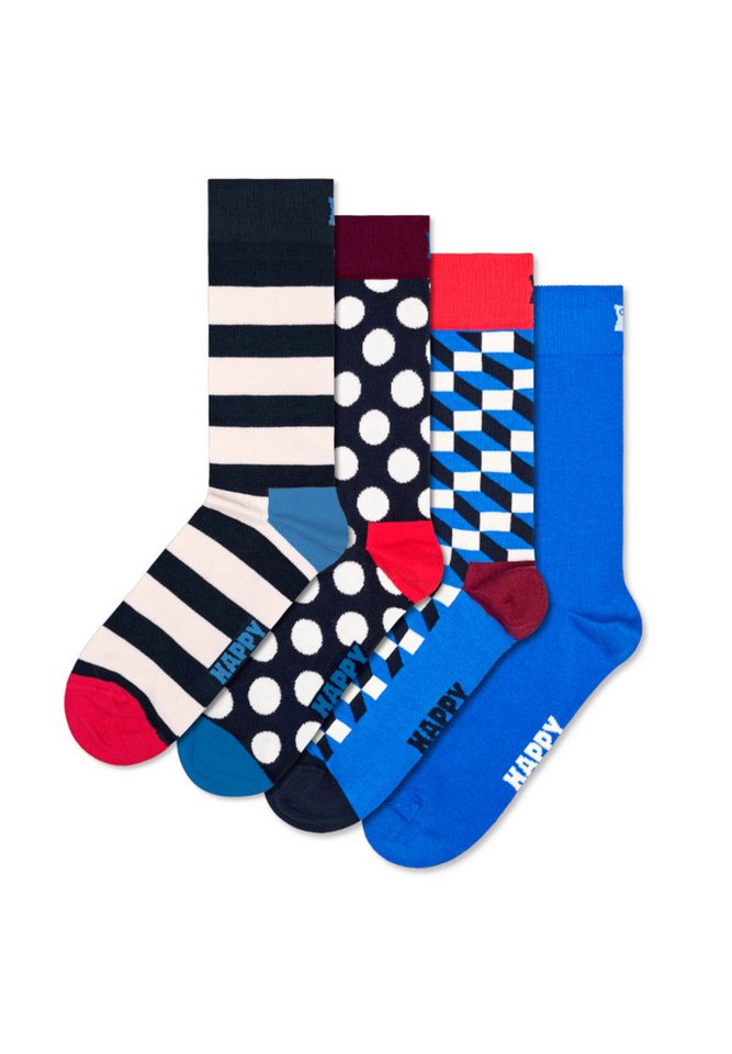 Happy Socks Basicsocken 4-Pack Navy Socks Gift Set Verstärkte Ferse, besserer Halt von Happy Socks