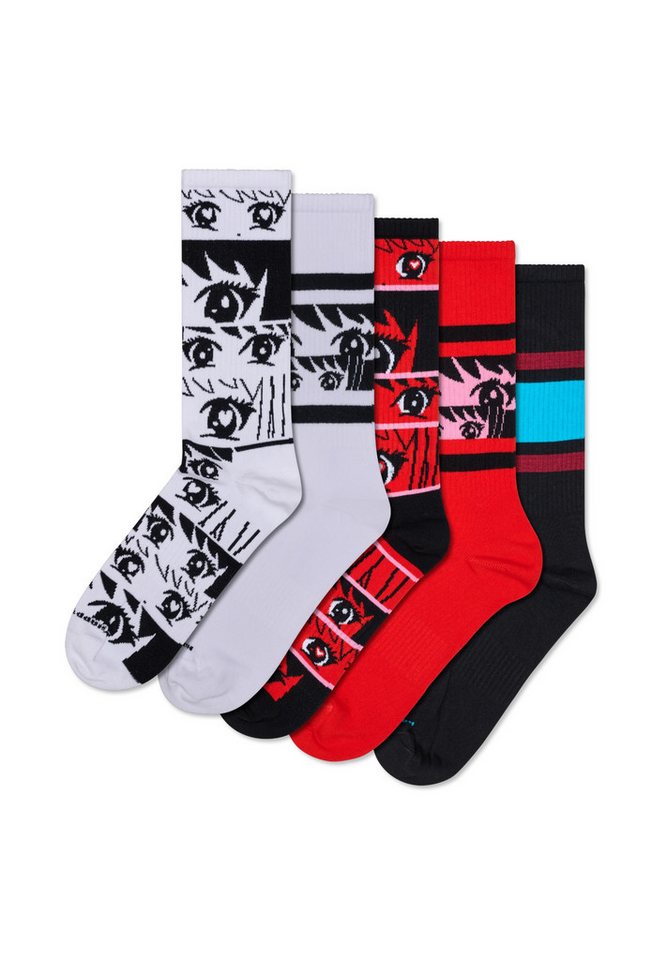 Happy Socks Basicsocken 5-Pack Anime Socks Verstärkte Ferse, besserer Halt von Happy Socks