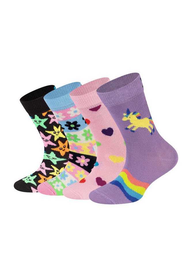 Happy Socks Basicsocken Kids Rainbow-Heart-Starfish-Flower Socks aus nachhaltiger Baumwolle, recycelt von Happy Socks