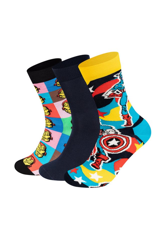 Happy Socks Basicsocken MARVEL™ Captain America-Iron Man Socks aus weicher Baumwolle von Happy Socks
