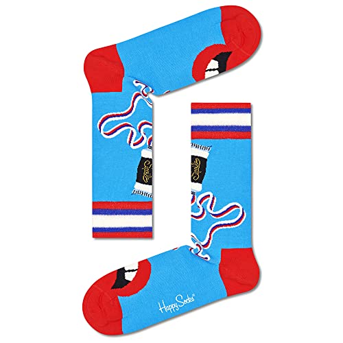 Happy Socks Brush Brush Sock, farbenfrohe und fröhliche, Socken für Männer und Frauen, Blau (36-40) von Happy Socks