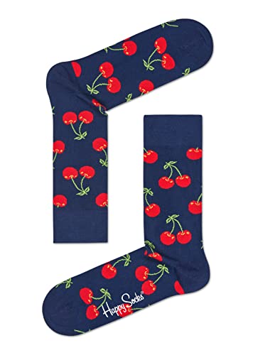 Happy Socks Cherry Sock, farbenfrohe und fröhliche, Socken für Männer und Frauen, Blau-Grün-Rot (36-40) von Happy Socks