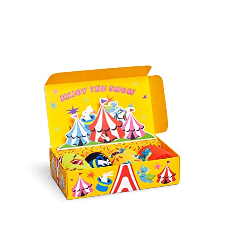 Happy Socks 4-Pack Circus Socks Gift Set, farbenfrohe und verspielte, Socken für Kinder, Mehrfarbig (2-3Y) von Happy Socks