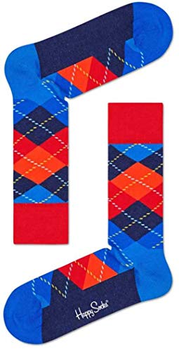 Happy Socks Unisex Argyle Sock, Blau-Rot, 36-40 von Happy Socks