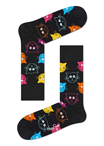 Happy Socks Damen Cat Freizeitsocken, Grau (Grau 9001), 36-40 EU von Happy Socks