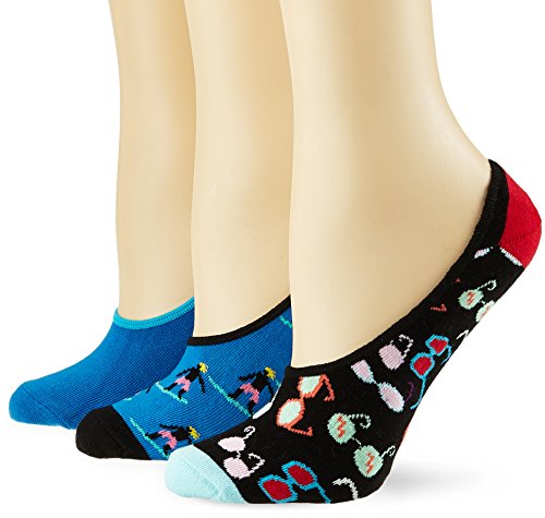 Happy Socks Damen Limer Surfer/Shades Füßlinge, Blau (Navy 6000), 36-40 (3er Pack) von Happy Socks