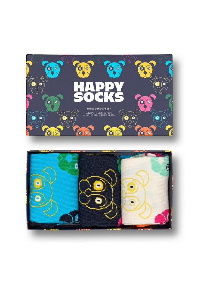 Happy Socks Freizeitsocken Happy Socks Geschenkbox MIXED DOG SOCKS XDOG08-0150 Mehrfarbig von Happy Socks