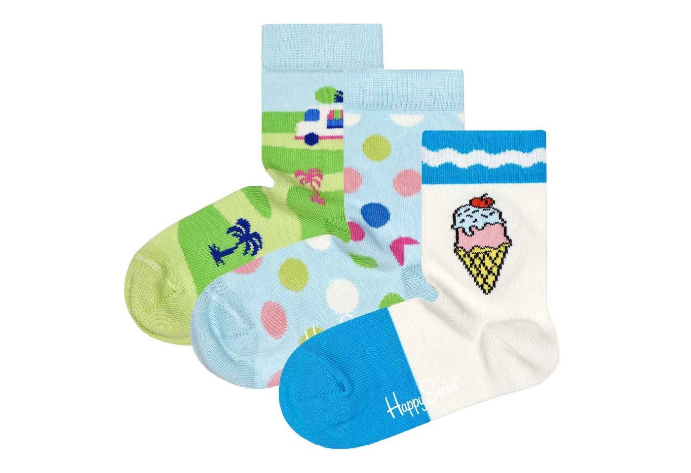 Happy Socks Freizeitsocken Kinder Socken unisex, 3er Pack - Geschenkbox von Happy Socks