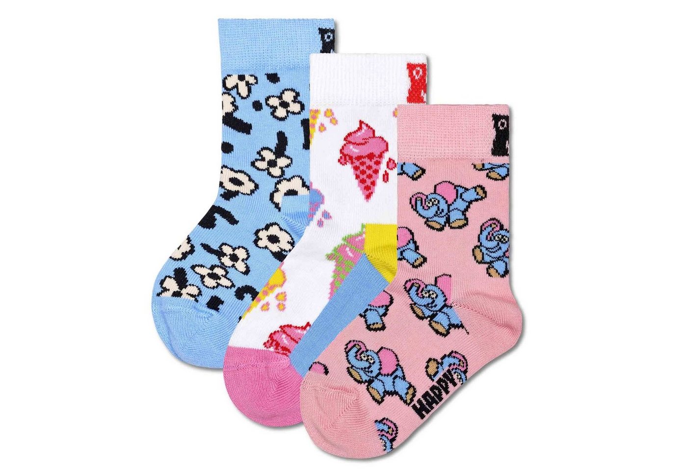 Happy Socks Freizeitsocken Kinder Socken unisex, 3er Pack - Geschenkbox von Happy Socks