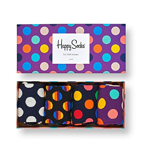 Happy Socks Gemischt farbenfrohe Geschenkbox an Baumwollsocken für Männer und Frauen,Schwarz/Weiss (Dot),36-40 von Happy Socks