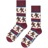 Happy Socks Gestreifte Socken mit Lebkuchenmann-Motiven in 46 von Happy Socks