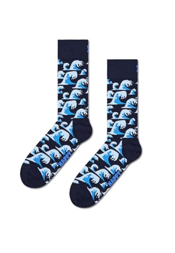 Happy Socks Halbbeinsocken Crew Fantasie Waves 41-46 P000036 navy, mehrfarbig, 41-46 von Happy Socks