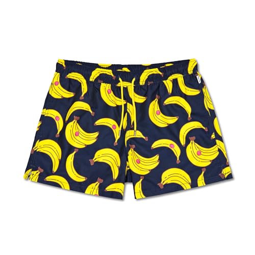 Happy Socks Herren Badehose Banana Swimshorts: Bunter Blickfang am Strand Dark Blue/Navy (6500) L von Happy Socks