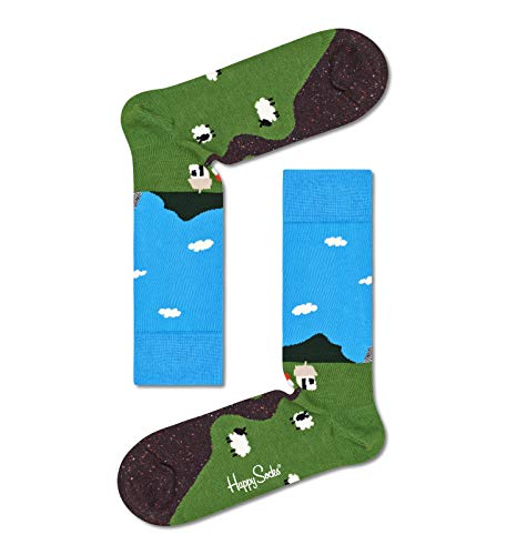 Happy Socks Unisex Little House On The Moorland Socken, Blau-Grün-Weiß, 41-46 von Happy Socks