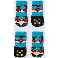 Happy Socks Hundesocken mit Noppen und Muster Modell 'Argyle Dog Sock' in Rosa, Größe S/M von Happy Socks