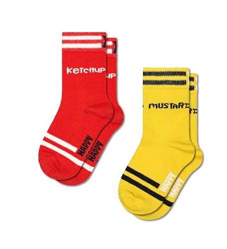 Happy Socks Kinder Crew Socken - Ketchup & Senf - 2er-Pack - Alter 4-6 Jahre von Happy Socks