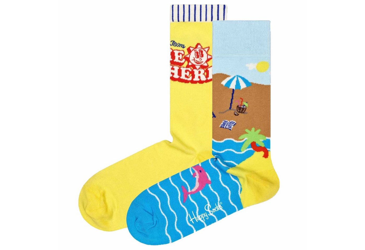 Happy Socks Kurzsocken Unisex Socken, 2er Pack - Geschenkbox, Farbmix von Happy Socks