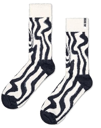 Happy Socks PSYCHEDELIC ZEBRA SOCK (36-40, EU, Regular, Unisex, Slouch Socks, Zebrasocke, Socke, 1 Stück, Elfenbein) von Happy Socks