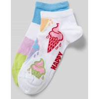 Happy Socks Sneakersocken mit Stretch-Anteil Modell 'Ice Cream' im 2er-Pack in Weiss, Größe 36-40 von Happy Socks