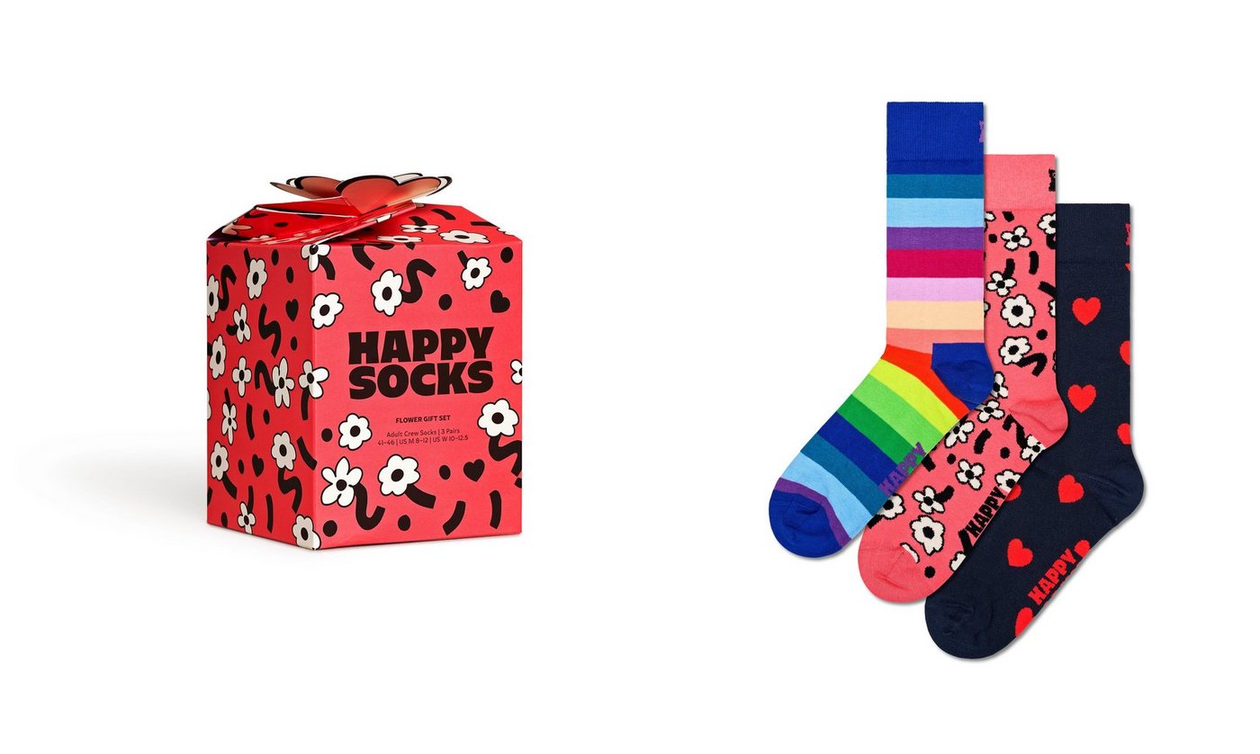 Happy Socks Socken (Box, 3-Paar) Flower Gift Set von Happy Socks