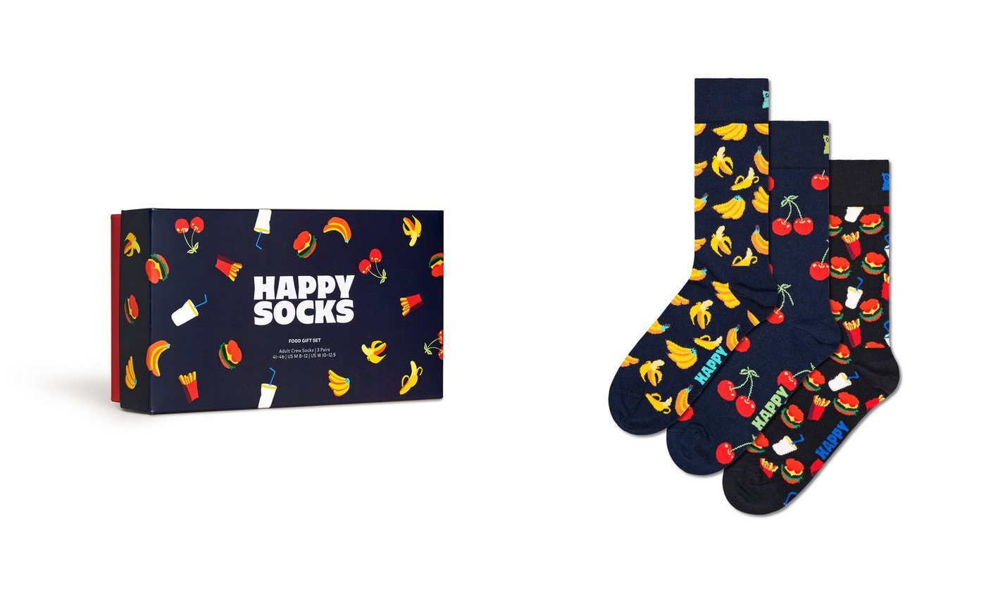 Happy Socks Socken (Box, 3-Paar) Food Gift Set von Happy Socks