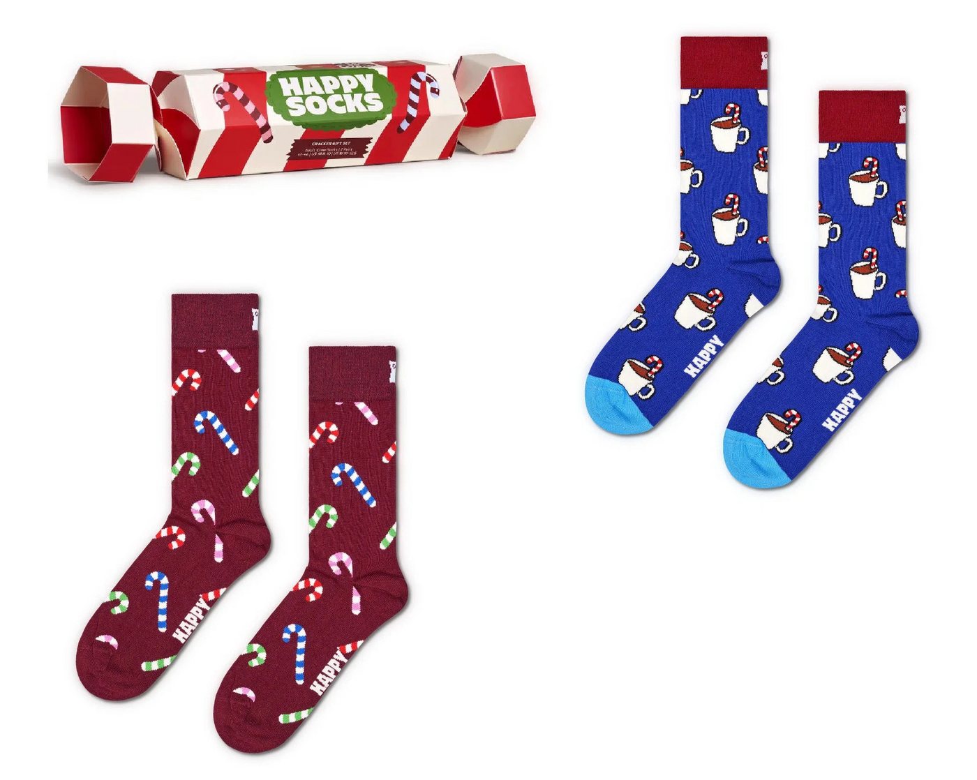 Happy Socks Socken 2er Paar Socken in Geschenkebox Happy Socks Knallbonbons Dunkelrot + von Happy Socks