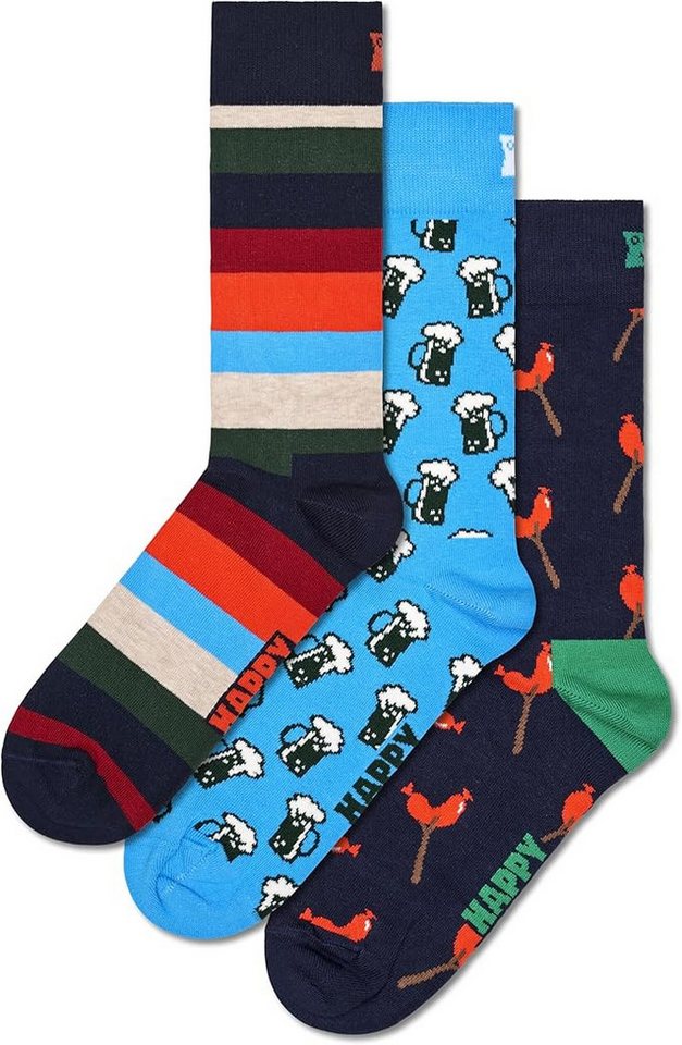 Happy Socks Socken Geschenkset Herren 3-Pack Wurst and Beer Socks Gift Set 41-46 von Happy Socks