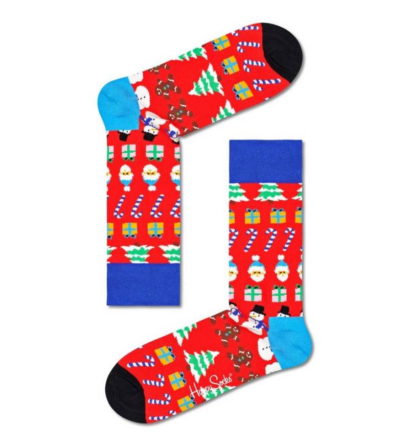 Happy Socks Socken Tagessocke Crew All I Want For Christmas rot - 1 Paar von Happy Socks