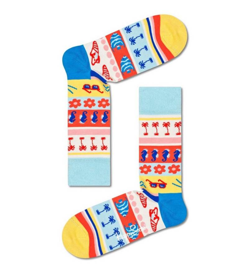 Happy Socks Socken Tagessocke Crew Beach Time (Strandtag) bunt - 1 Paar von Happy Socks