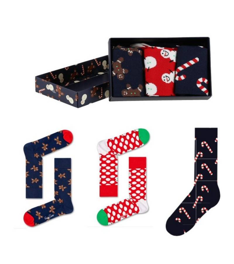 Happy Socks Socken Tagessocke Crew Gingerbread Geschenkbox - 3 Paar von Happy Socks