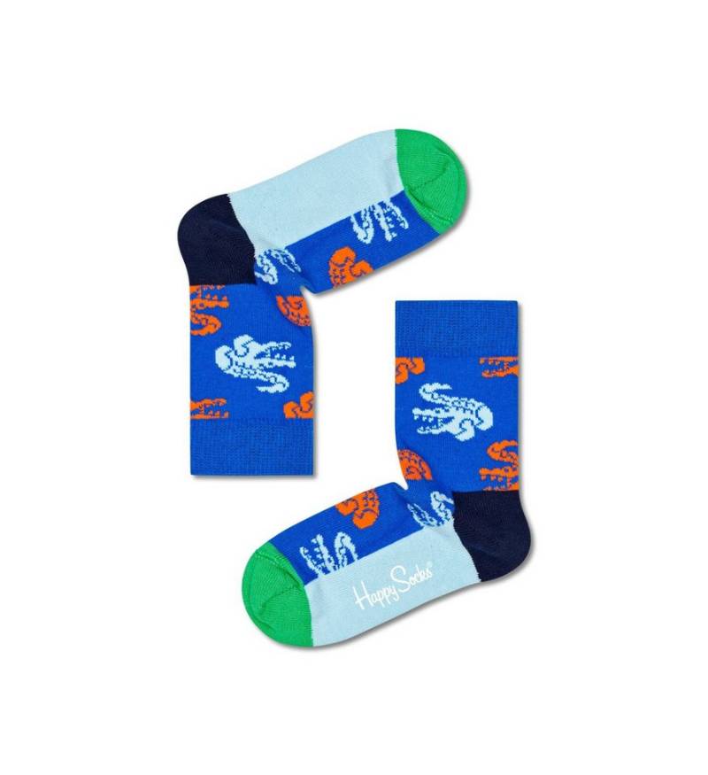 Happy Socks Socken Tagessocke Crew Kids Crocodile (Krokodil) blau Kinder - 1 Paar von Happy Socks