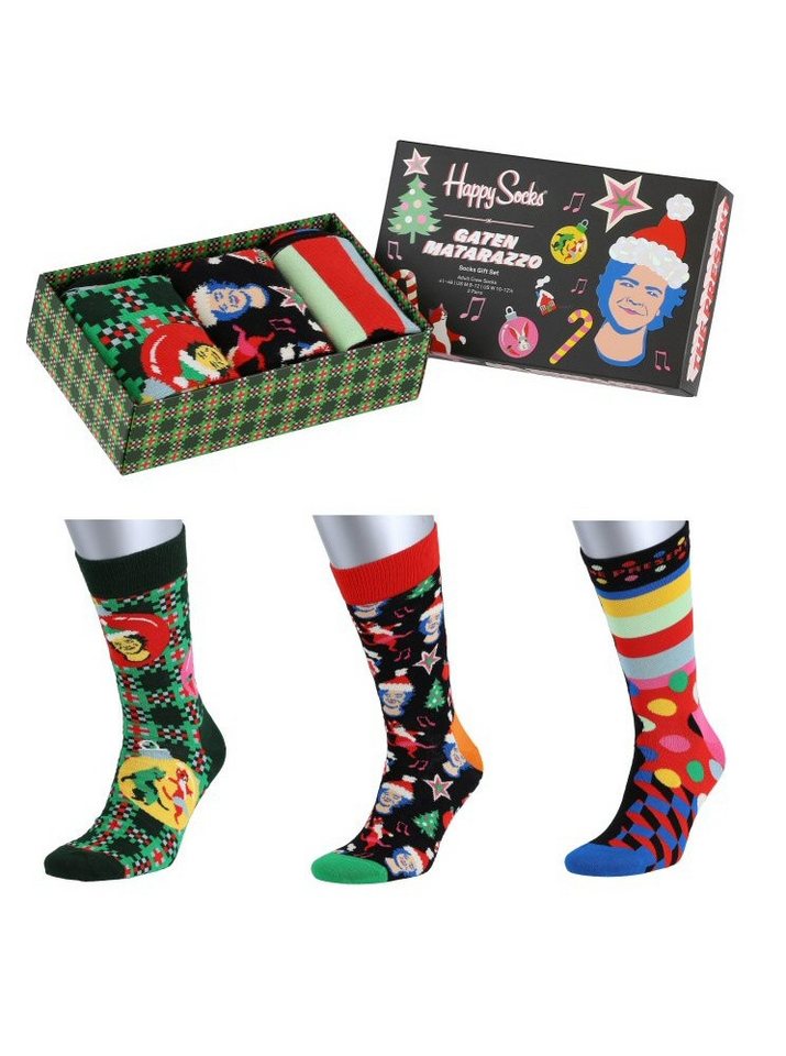 Happy Socks Socken Tagessocke Crew Seize the Season Holiday Geschenkbox 3er von Happy Socks