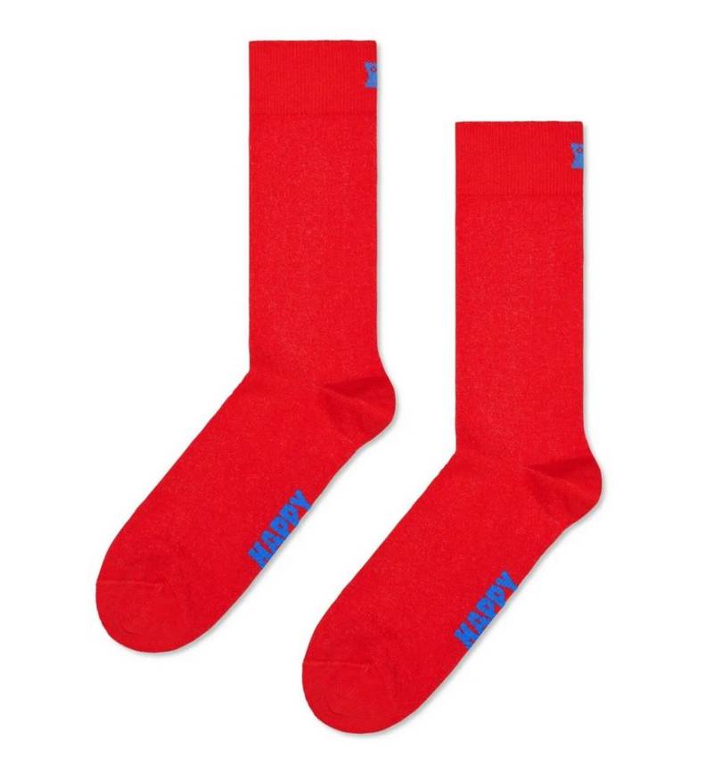 Happy Socks Socken Tagessocke Crew Solid rot - 1 Paar von Happy Socks