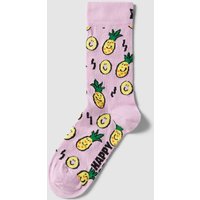 Happy Socks Socken im Allover-Look Modell 'Pineapple' in Flieder, Größe 36/40 von Happy Socks