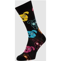 Happy Socks Socken mit Allover-Muster Modell 'DOG' in Black, Größe 36/40 von Happy Socks