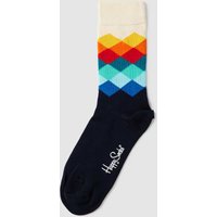 Happy Socks Socken mit Allover-Muster Modell 'FADED DIAMOND' in Marine, Größe 36/40 von Happy Socks